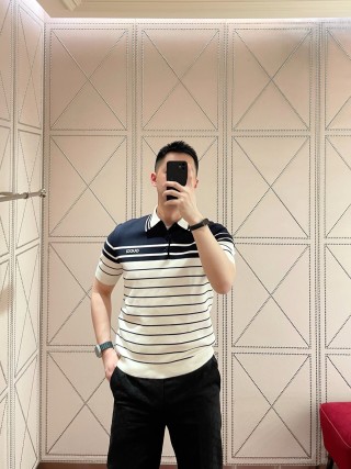 Polo Navy & White Striped Short-Sleeve Shirt view 3