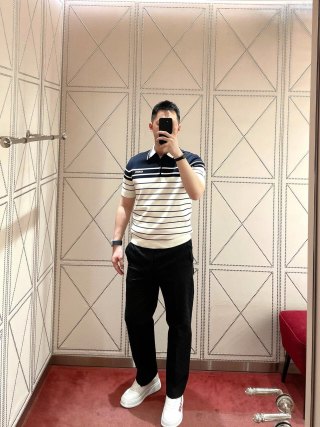 Polo Navy & White Striped Short-Sleeve Shirt view 4