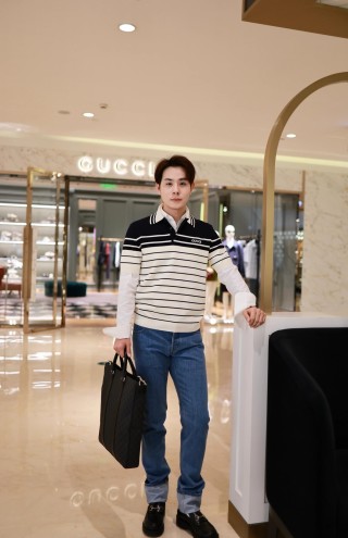 Polo Navy & White Striped Short-Sleeve Shirt view 6