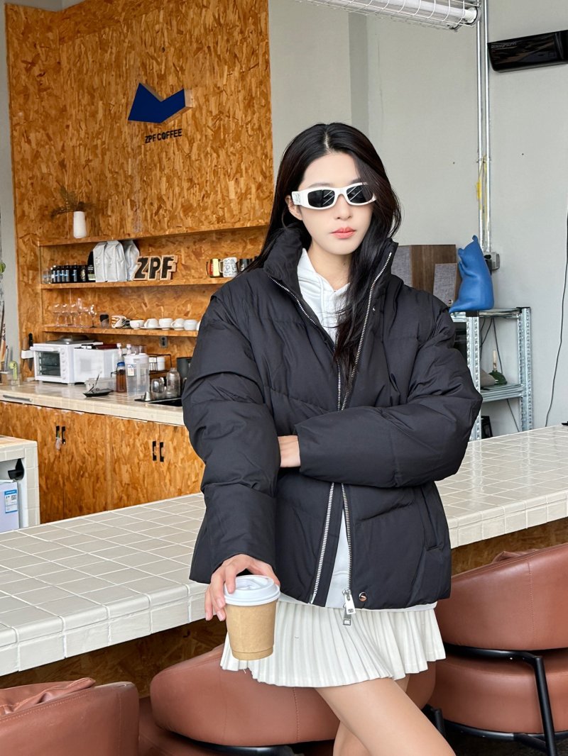 Black Puffer Down Jacket – Oversized Fit