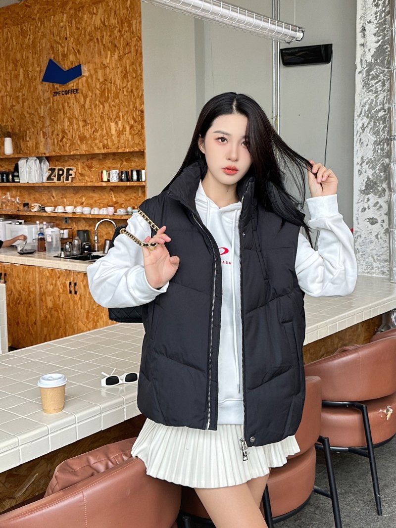 Black Puffer Down Jacket – Oversized Fit view