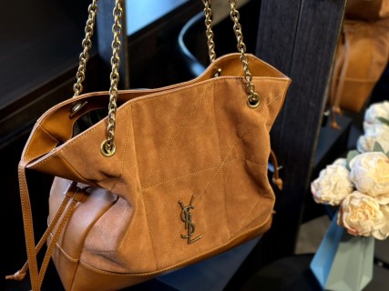 Saint Laurent YSL Quilted Tote Bag Cognac view 2