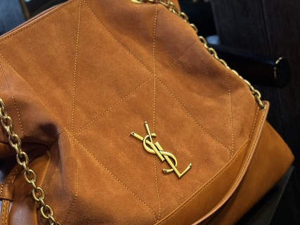 Saint Laurent YSL Quilted Tote Bag Cognac view 4