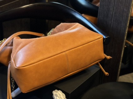 Saint Laurent YSL Quilted Tote Bag Cognac view 6