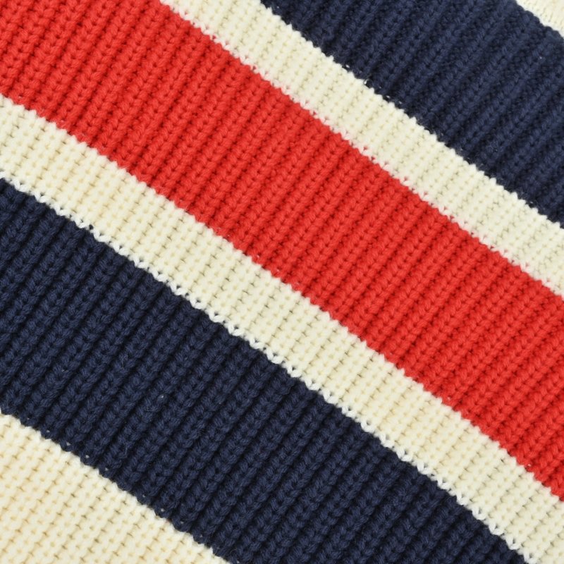 Gucci Cream Wool Cardigan with Red & Navy Stripes view