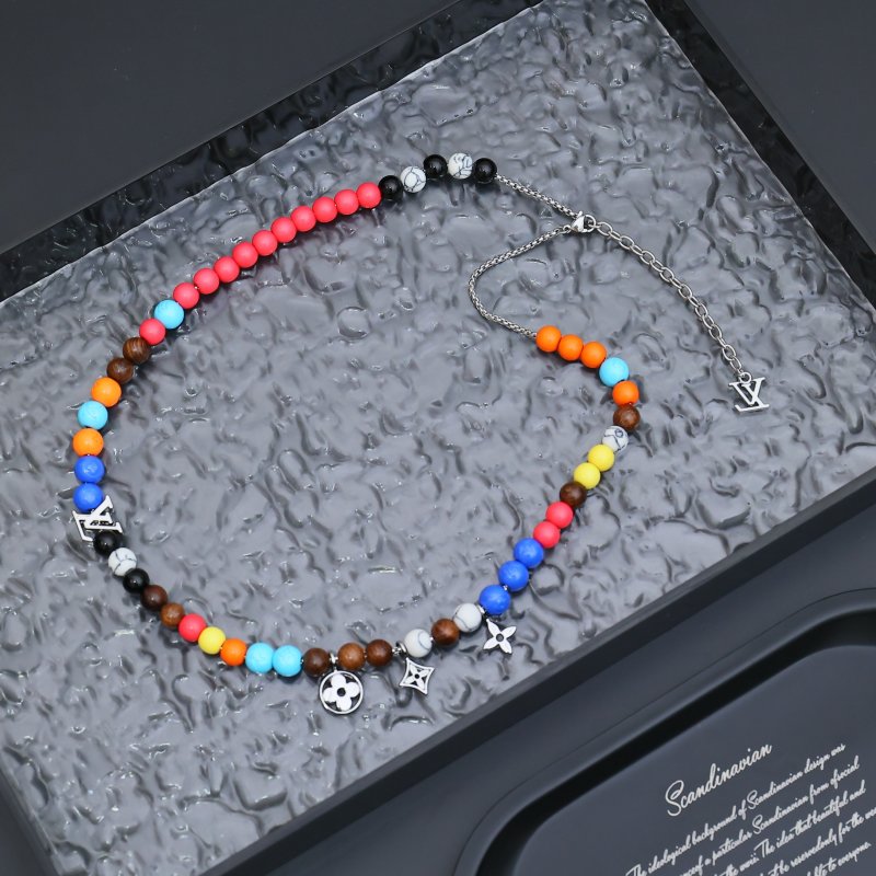 LV Surfin Beads Multicolor Resin & Wood Necklace view