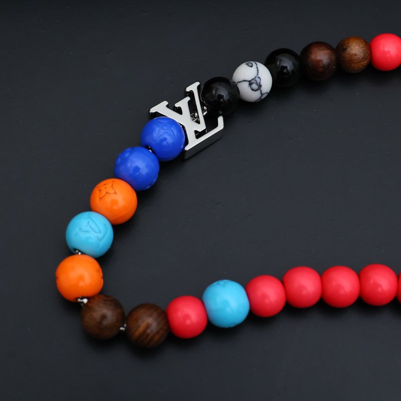 LV Surfin Beads Multicolor Resin & Wood Necklace view
