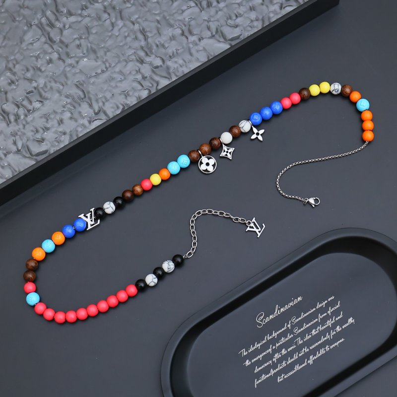 LV Surfin Beads Multicolor Resin & Wood Necklace view