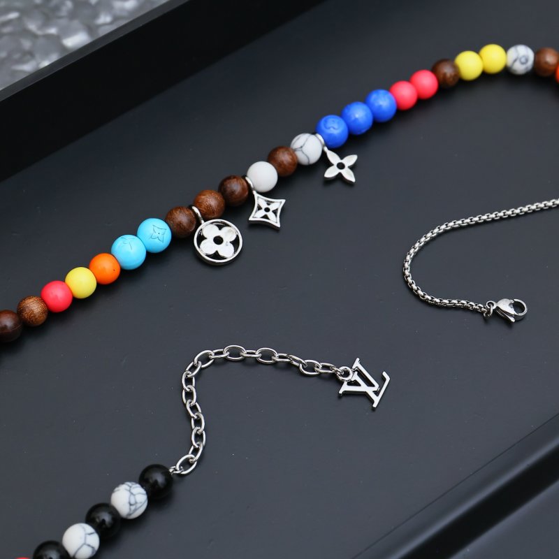 LV Surfin Beads Multicolor Resin & Wood Necklace view