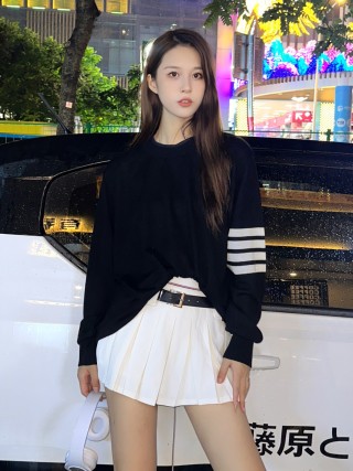 Essentials Black Sweatshirt with White Striped Sleeve Detail view 5
