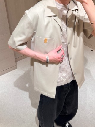 Louis Vuitton Cream Short Sleeve Button-Up Shirt