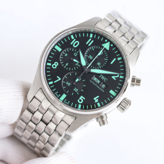 IWC Pilot Chronograph 43mm Steel Green Dial Automatic Watch view 3