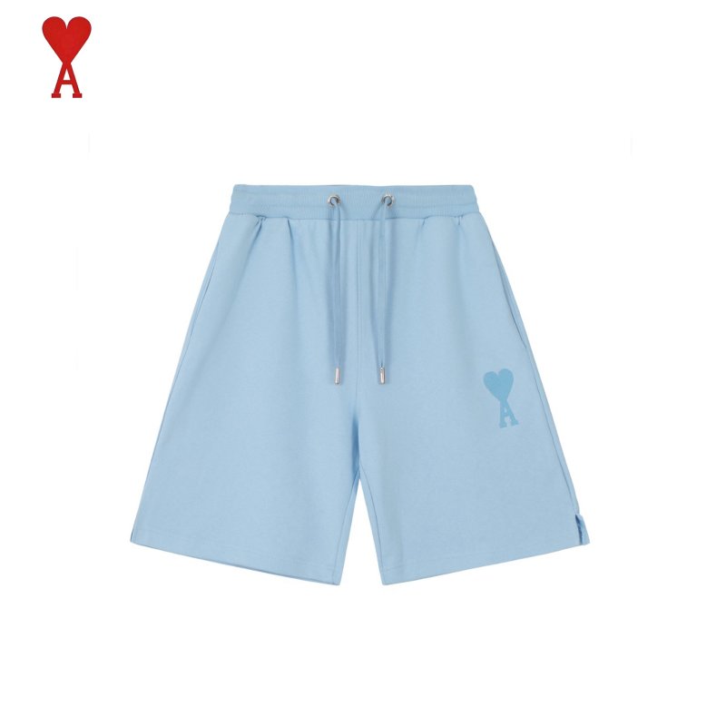Light Blue Drawstring Shorts with Embroidered Detail view