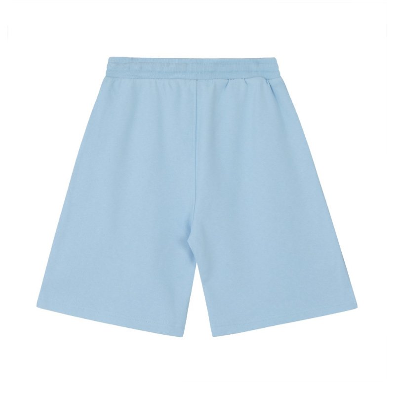 Light Blue Drawstring Shorts with Embroidered Detail view
