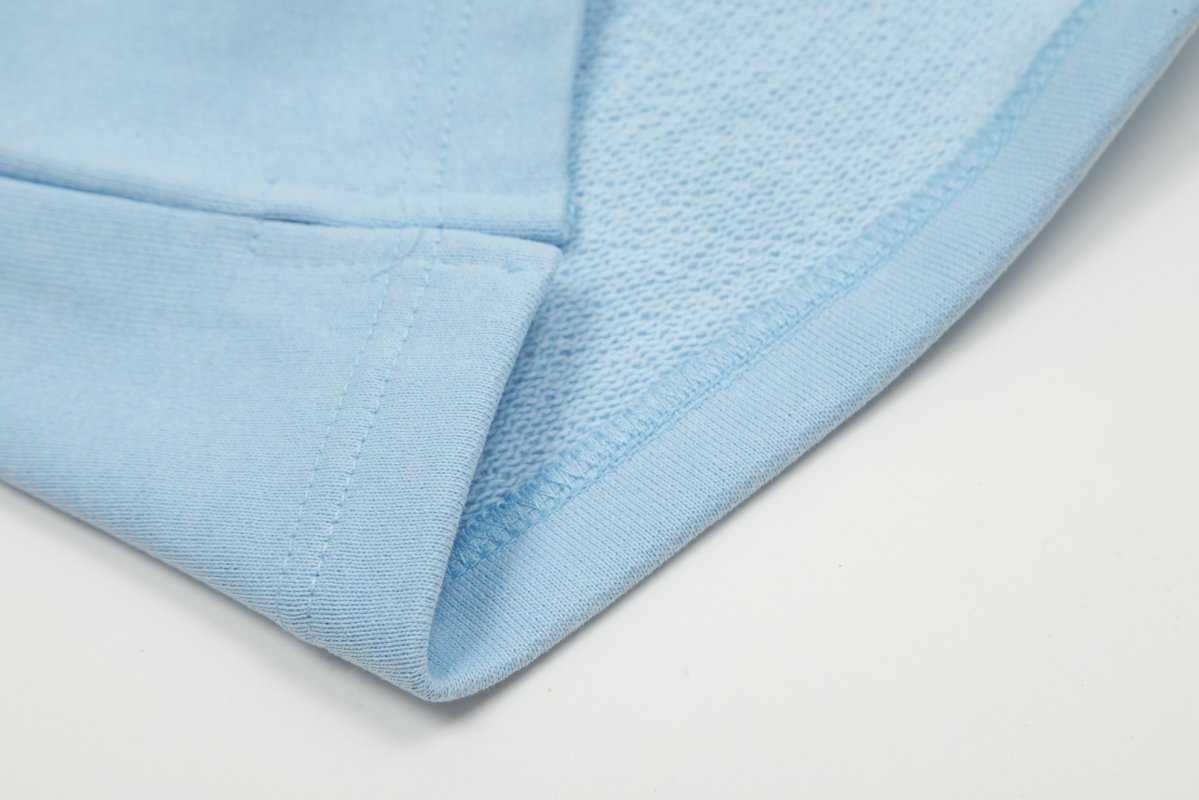 Light Blue Drawstring Shorts with Embroidered Detail view