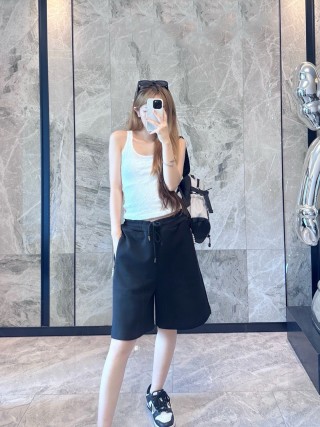 Black Drawstring Shorts with Cargo Pockets view 2