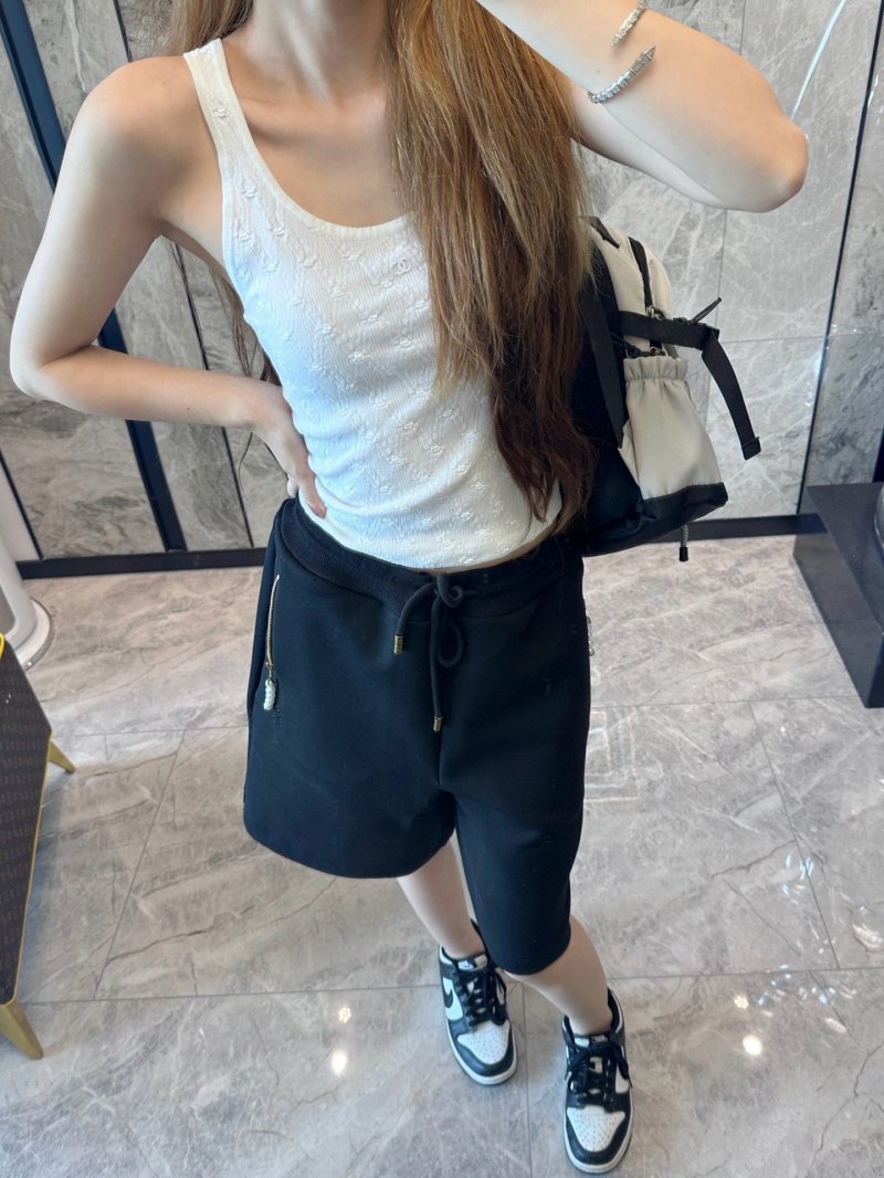 Black Drawstring Shorts with Cargo Pockets view