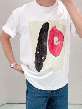 White Abstract Graphic Print Short-Sleeve T-Shirt view 4