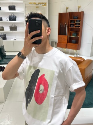 White Abstract Graphic Print Short-Sleeve T-Shirt view 6