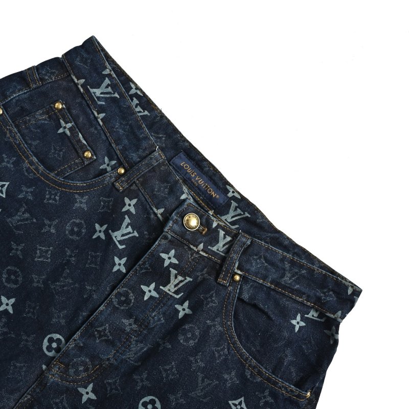 Louis Vuitton Monogram Denim Shorts Dark Indigo view