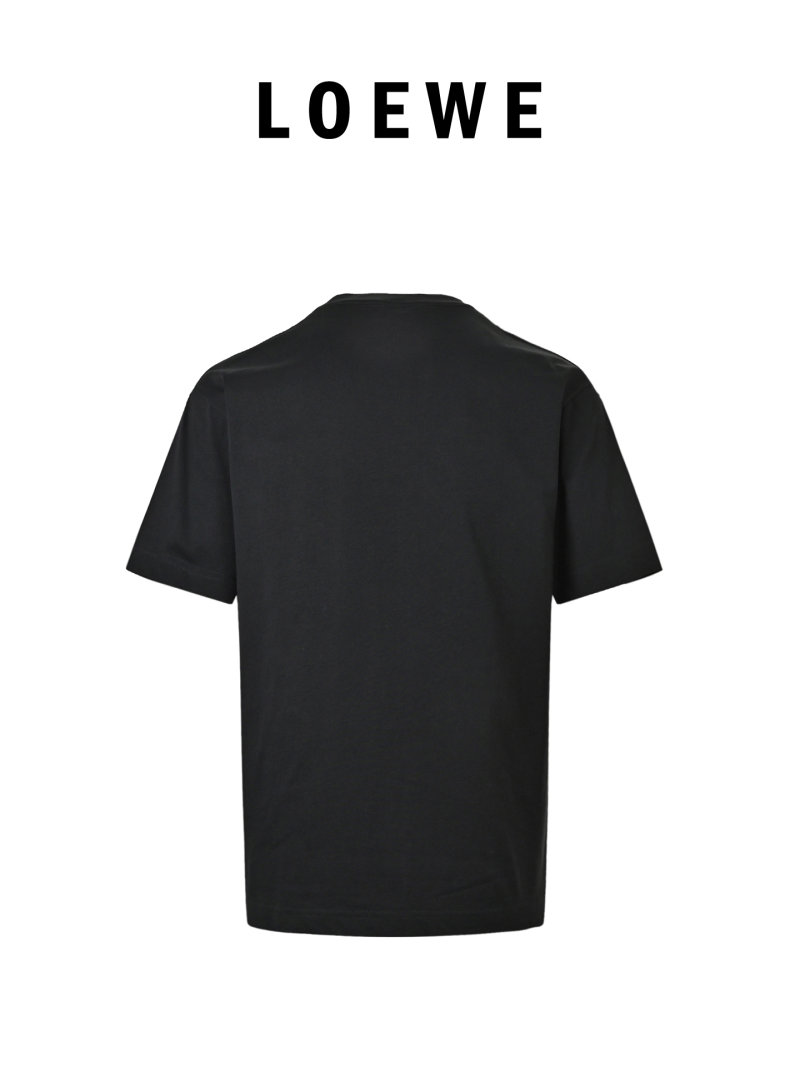 Loewe Black T-Shirt with Embroidered Anagram Logo view
