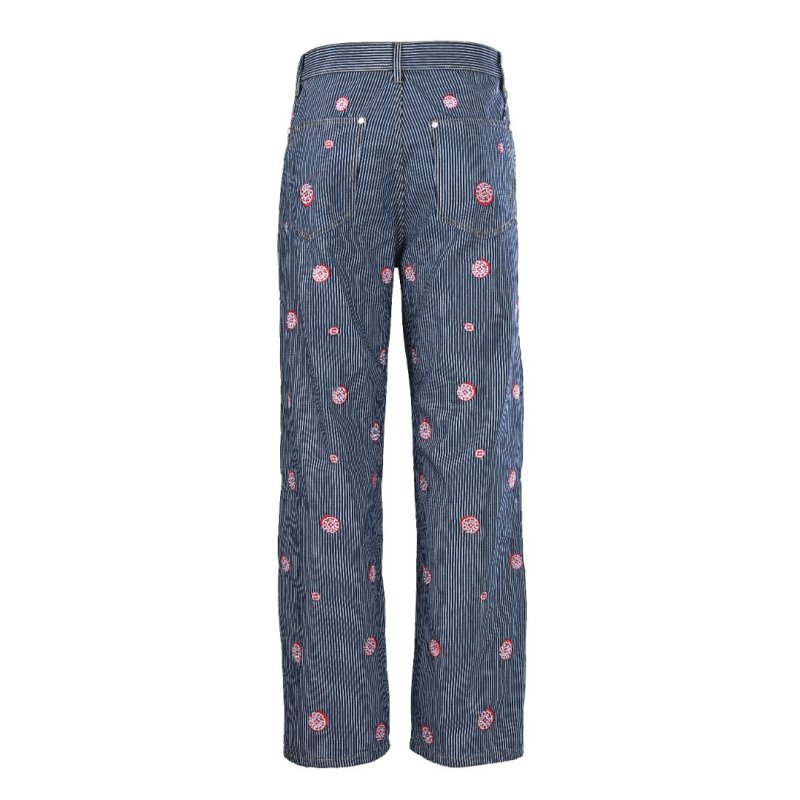 Striped Ribbed Shirt & Trousers Set - Grey with Pink Floral Print view