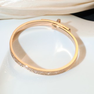 Hermès Kelly Full Diamond Bangle Bracelet - Silver view 7