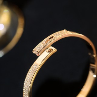 Hermès Kelly Full Diamond Bangle Bracelet - Silver view 8