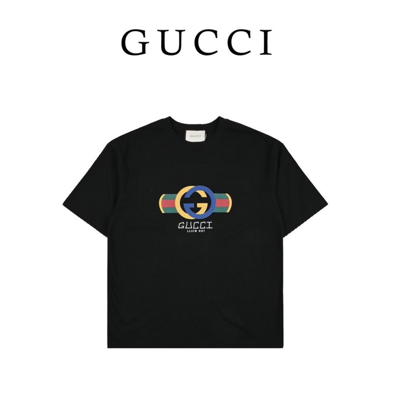 Gucci GG Stripe Logo Black T-Shirt view