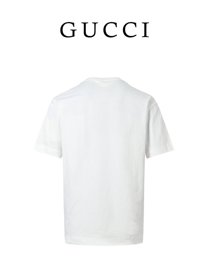 Gucci Logo Red Stripe White T-Shirt view