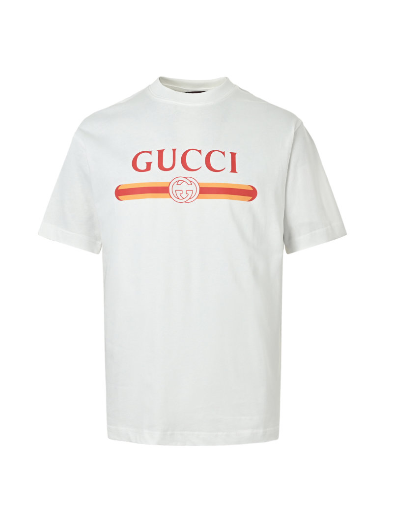 Gucci Logo Red Stripe White T-Shirt view