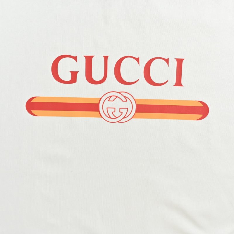 Gucci Logo Red Stripe White T-Shirt view