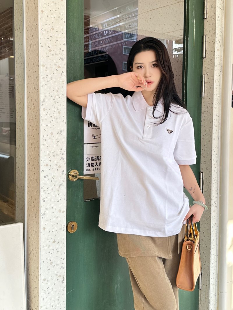 Prada White Short-Sleeve Polo Shirt