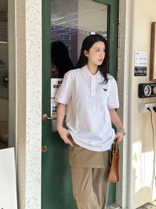 Prada White Short-Sleeve Polo Shirt view 2