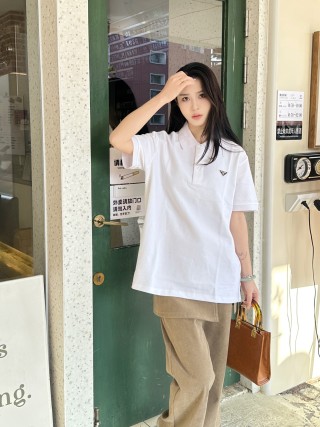 Prada White Short-Sleeve Polo Shirt view 3