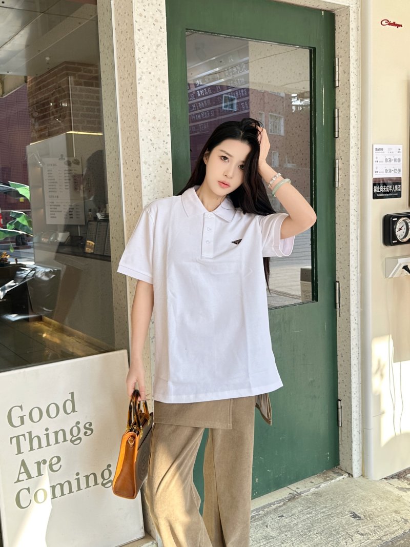 Prada White Short-Sleeve Polo Shirt