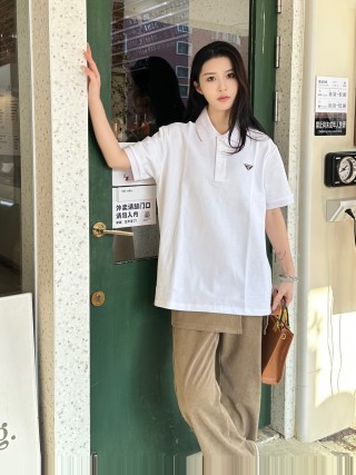 Prada White Short-Sleeve Polo Shirt view 8