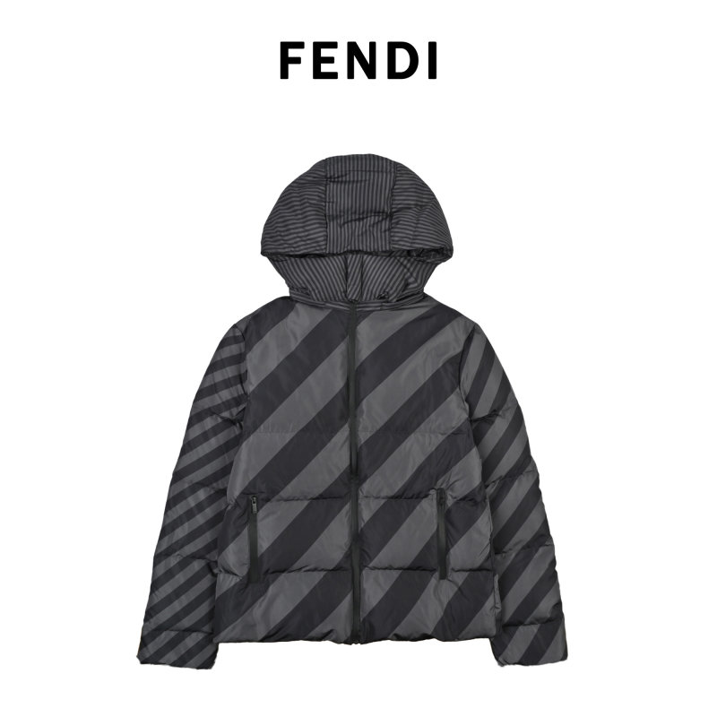 Fendi Monogram Down Jacket Charcoal view
