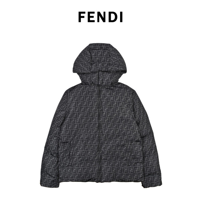 Fendi Monogram Down Jacket Charcoal view
