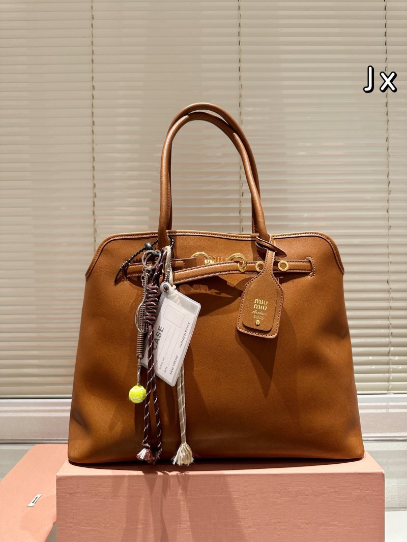 Miu Miu Shell Tote Bag Cognac Leather