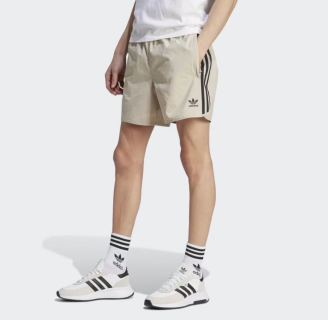 Adidas 3-Stripe Cream Athletic Shorts view 2