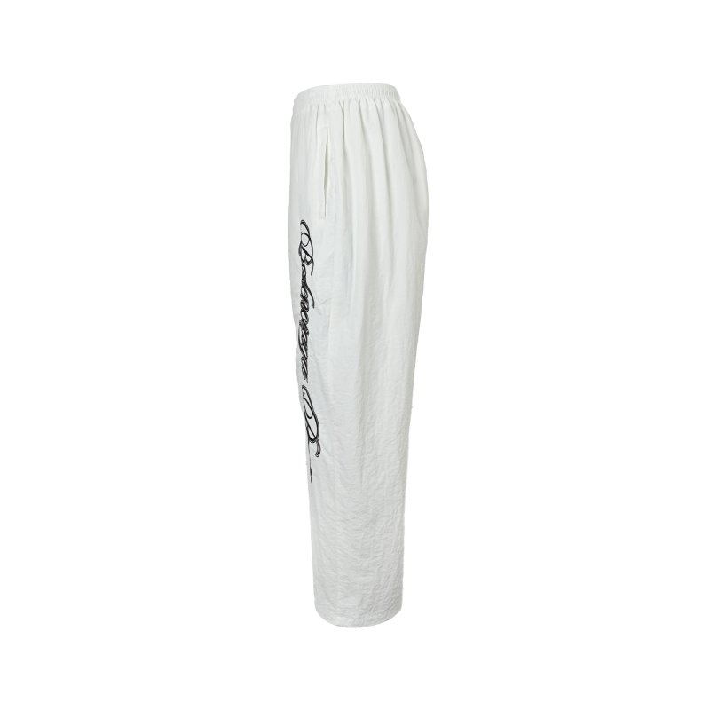 White Wide-Leg Graphic Print Pants view