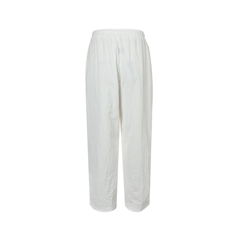 White Wide-Leg Graphic Print Pants view