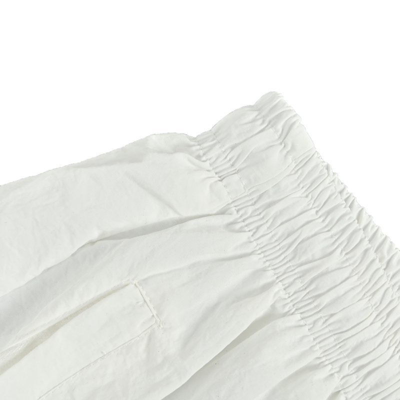 White Wide-Leg Graphic Print Pants view