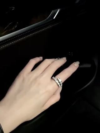 Silver Snake Texture Statement Ring