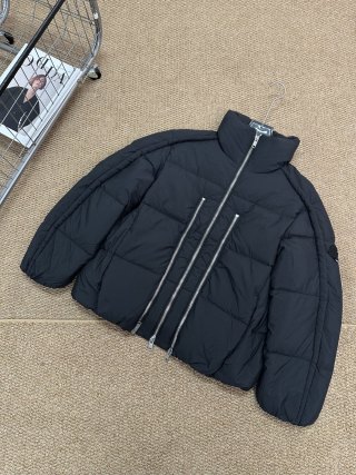 Black Quilted Puffer Down Jacket
