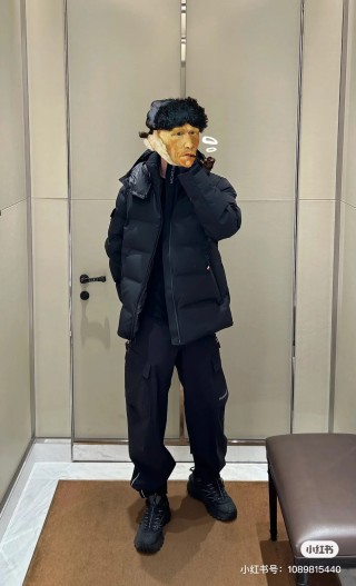 Essentials Black Puffer Down Jacket view 7