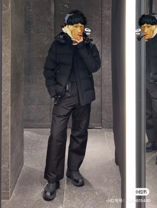 Essentials Black Puffer Down Jacket view 8