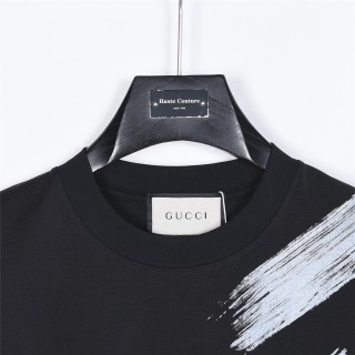 Gucci Ink Brush Stroke Graffiti Logo Black T-Shirt view 3