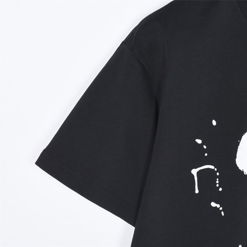 Black Graphic Short Sleeve T-Shirt with Abstract Design view
